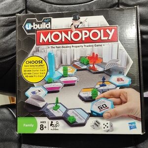 NEW - Monopoly U-Build Family Board Game by Hasbro Complete Game, Kids 8+, 2010